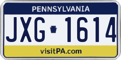 PA license plate JXG1614