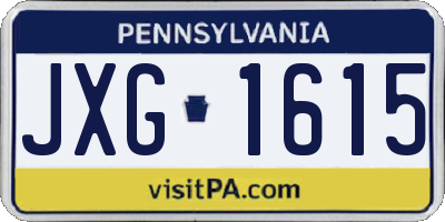 PA license plate JXG1615