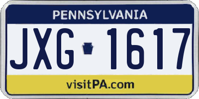 PA license plate JXG1617