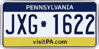 PA license plate JXG1622