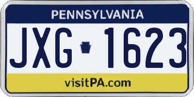 PA license plate JXG1623