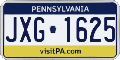 PA license plate JXG1625