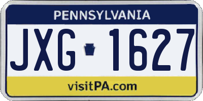 PA license plate JXG1627