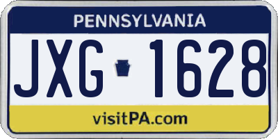 PA license plate JXG1628