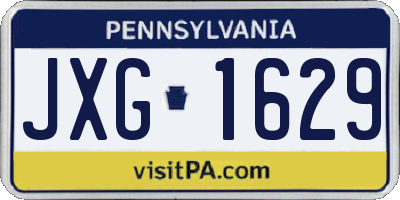 PA license plate JXG1629