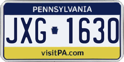PA license plate JXG1630