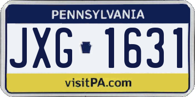 PA license plate JXG1631
