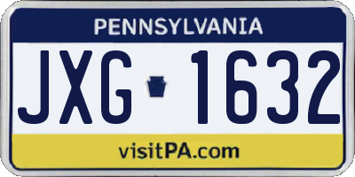PA license plate JXG1632