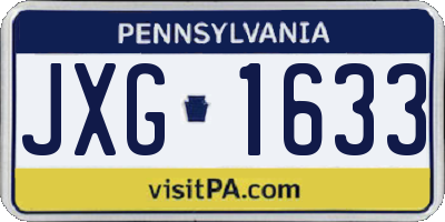 PA license plate JXG1633