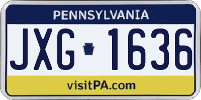 PA license plate JXG1636