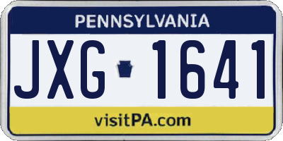 PA license plate JXG1641