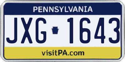 PA license plate JXG1643