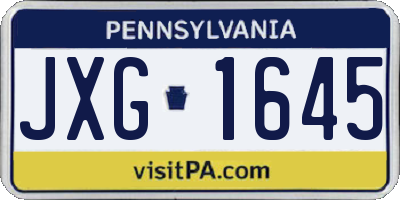 PA license plate JXG1645