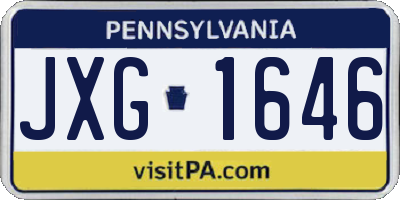 PA license plate JXG1646