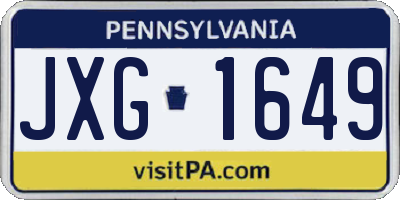 PA license plate JXG1649