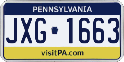 PA license plate JXG1663