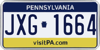 PA license plate JXG1664