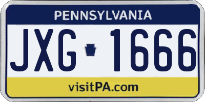 PA license plate JXG1666