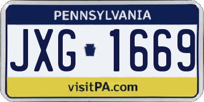 PA license plate JXG1669