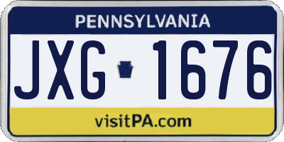 PA license plate JXG1676