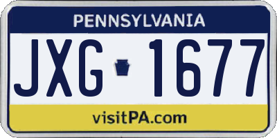 PA license plate JXG1677