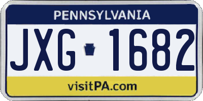 PA license plate JXG1682