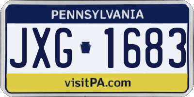 PA license plate JXG1683