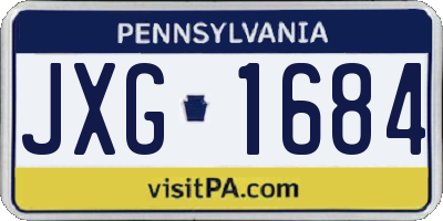 PA license plate JXG1684