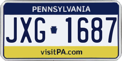 PA license plate JXG1687