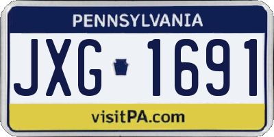 PA license plate JXG1691