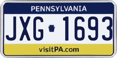 PA license plate JXG1693