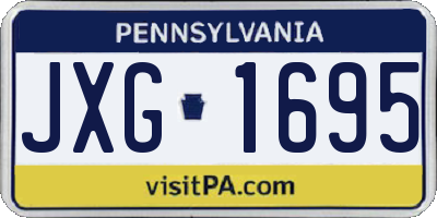 PA license plate JXG1695