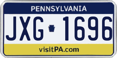 PA license plate JXG1696