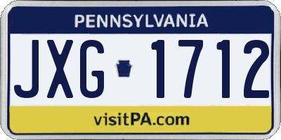 PA license plate JXG1712