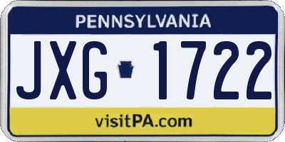 PA license plate JXG1722