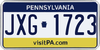 PA license plate JXG1723