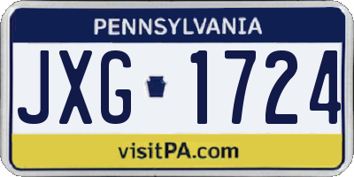 PA license plate JXG1724