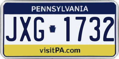 PA license plate JXG1732