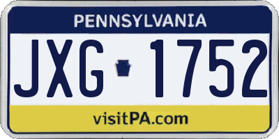 PA license plate JXG1752
