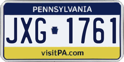 PA license plate JXG1761