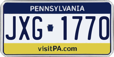 PA license plate JXG1770