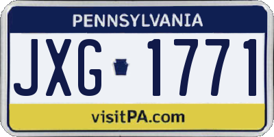 PA license plate JXG1771