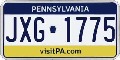 PA license plate JXG1775
