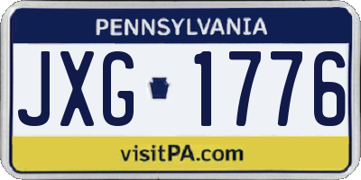 PA license plate JXG1776