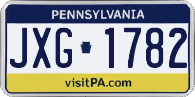 PA license plate JXG1782