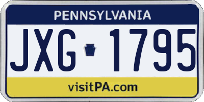 PA license plate JXG1795