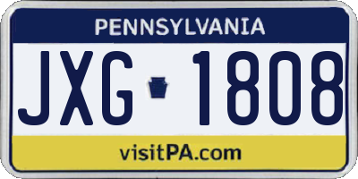 PA license plate JXG1808