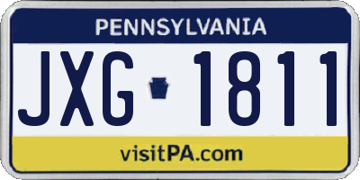 PA license plate JXG1811