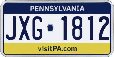 PA license plate JXG1812