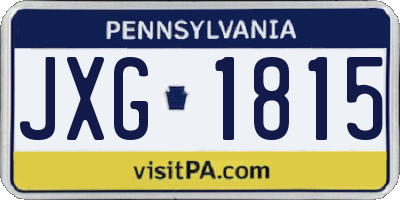 PA license plate JXG1815